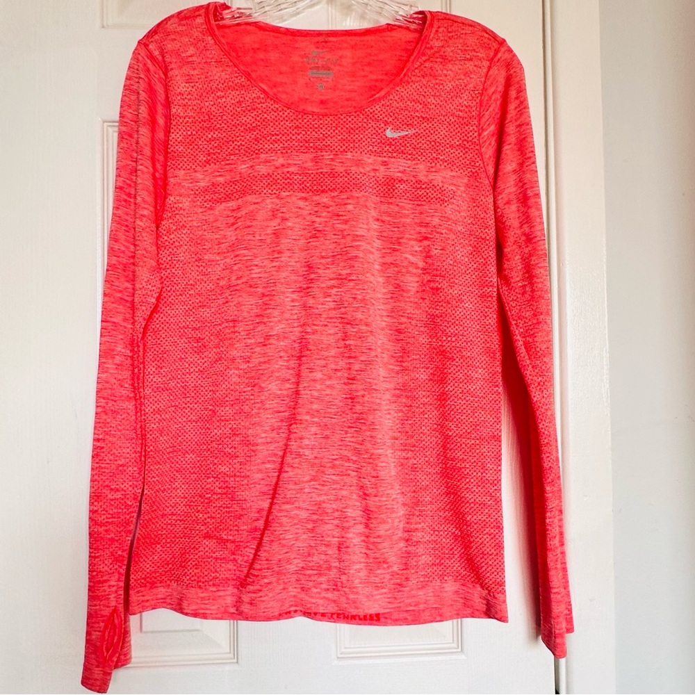 Nike Women's Coral Dri-Fit Long Sleeve Top